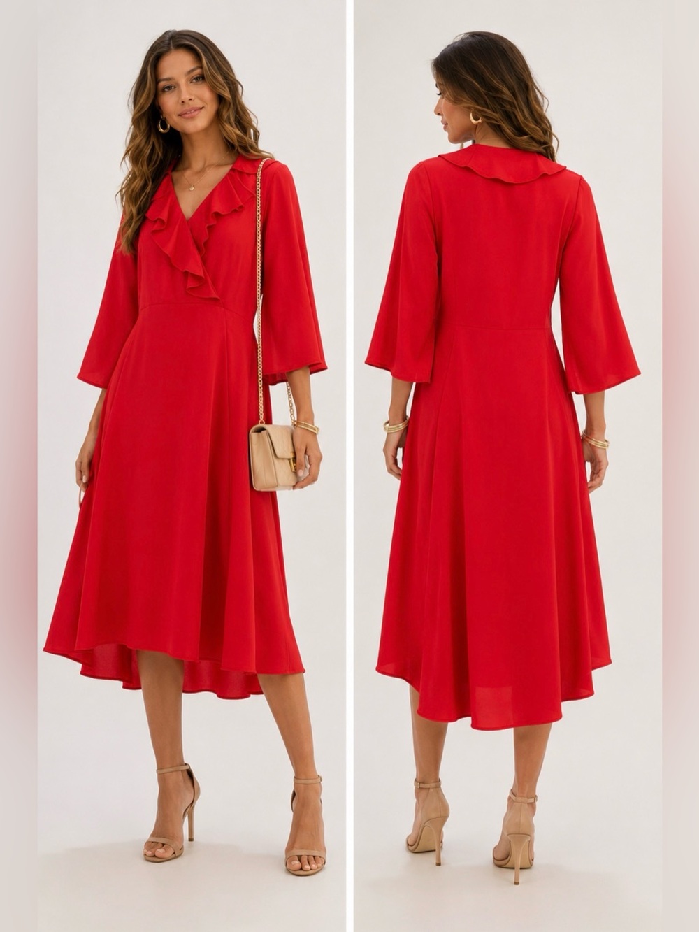 H&M FLOUNCE-TRIMMED DRESS NWOT